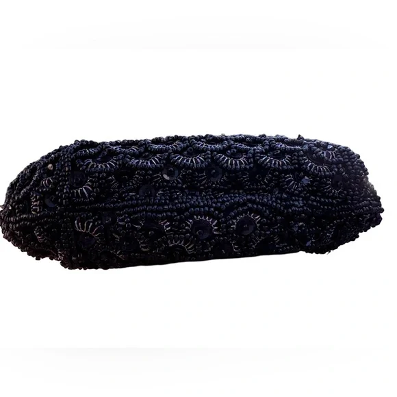 The Edwardian Revival Great Gatsby Style Black Fully Beaded Evening Bag - Picture 9 of 16